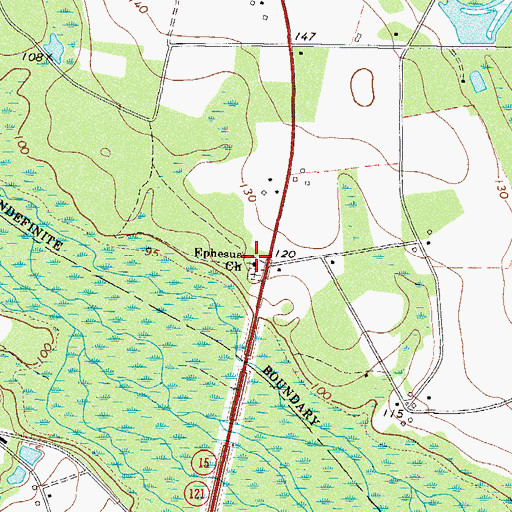 Topographic Map of Ephesus Church, GA