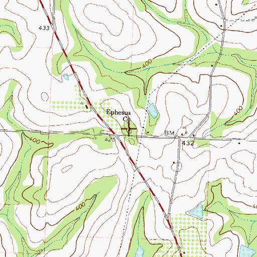 Topographic Map of Ephesus Church, GA
