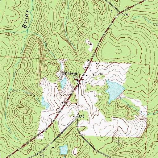 Topographic Map of Ephesus Church, GA