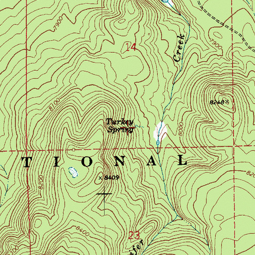Topographic Map of Turkey Spring, AZ