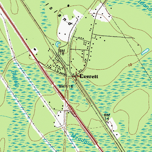 Topographic Map of Everett, GA
