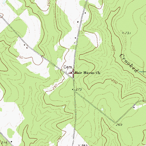 Topographic Map of Fair Haven Church, GA
