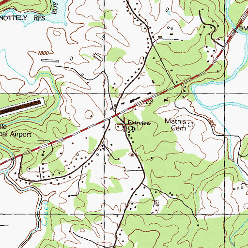 Topographic Map of Fairview Church, GA