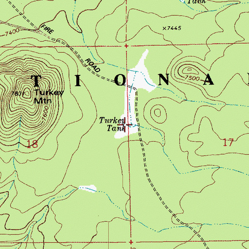 Topographic Map of Turkey Tank, AZ