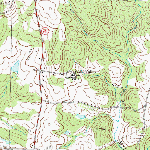 Topographic Map of Faith Valley Church, GA