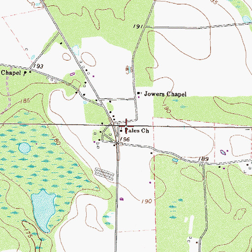Topographic Map of Fales Church, GA