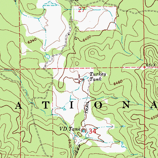 Topographic Map of Turkey Tank, AZ
