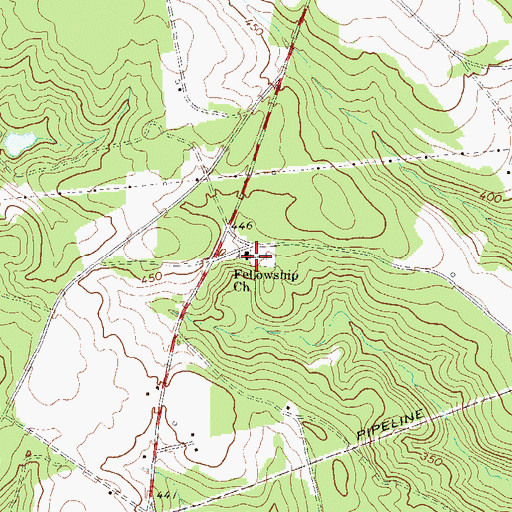 Topographic Map of Fellowship Church, GA
