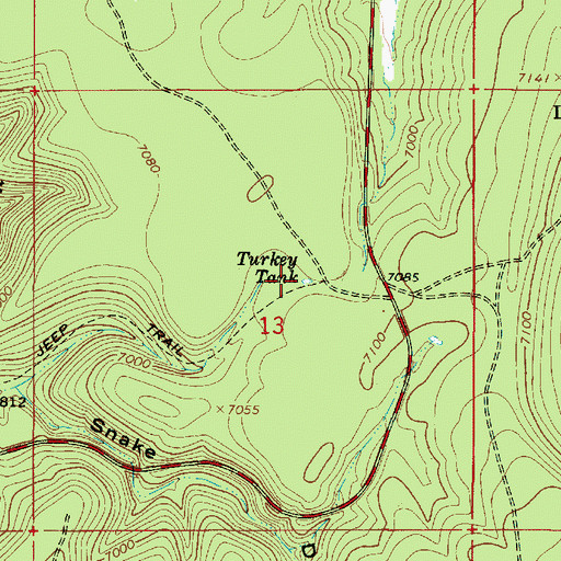 Topographic Map of Turkey Tank, AZ