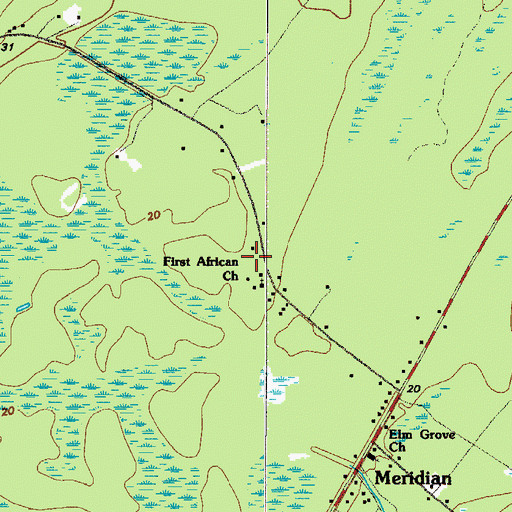 Topographic Map of First African Church, GA