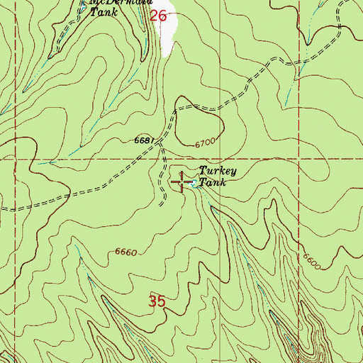 Topographic Map of Turkey Tank, AZ