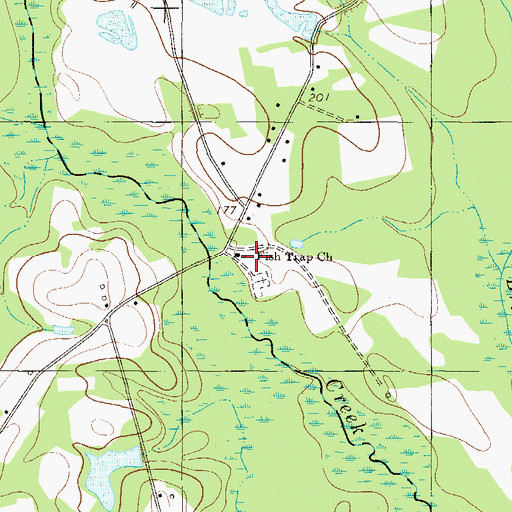 Topographic Map of Fish Trap Church, GA