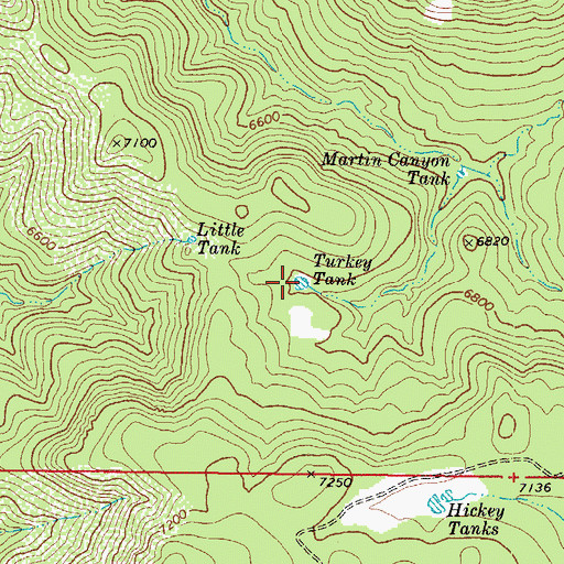 Topographic Map of Turkey Tank, AZ