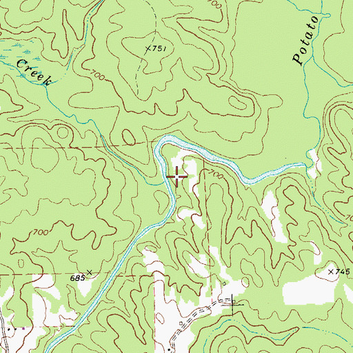 Topographic Map of Fivemile Creek, GA