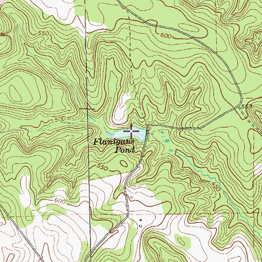 Topographic Map of Flanigans Pond, GA