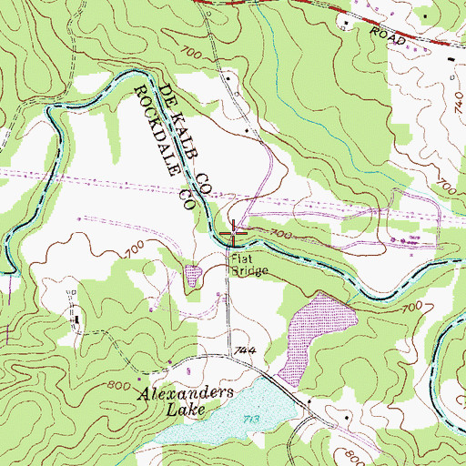 Topographic Map of Flat Bridge, GA