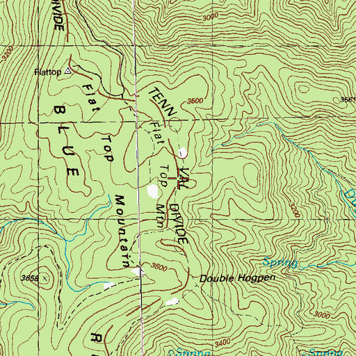 Topographic Map of Flat Top Mountain, GA