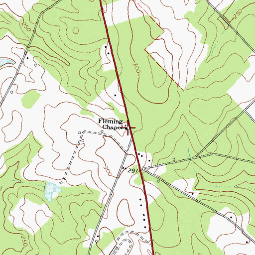 Topographic Map of Fleming Chapel, GA