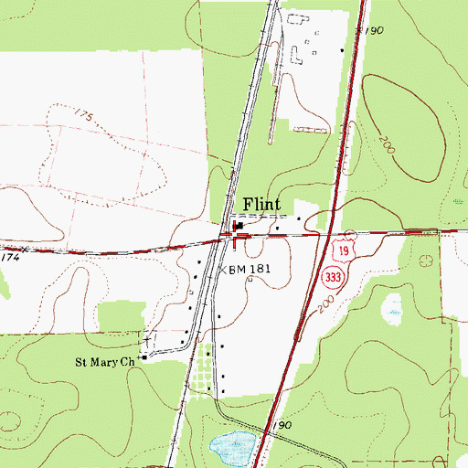 Topographic Map of Flint, GA