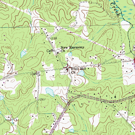 Topographic Map of Flint Hill Church, GA