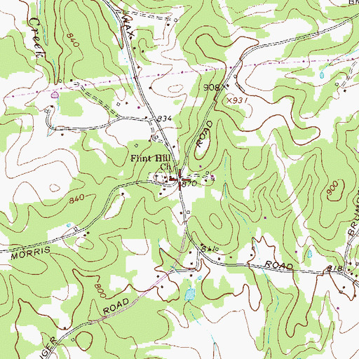 Topographic Map of Flint Hill Church, GA