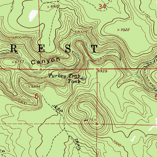 Topographic Map of Turkey Trap Tank, AZ