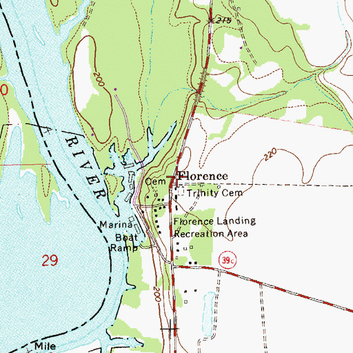 Topographic Map of Florence, GA