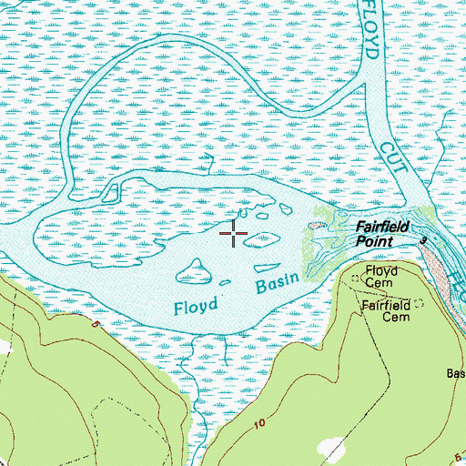 Topographic Map of Floyd Basin, GA