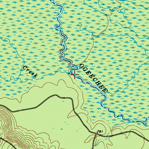 Topographic Map of Floyd Creek, GA