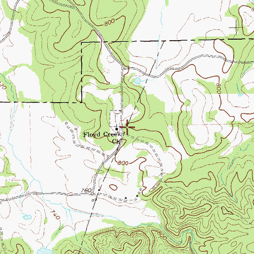 Topographic Map of Floyd Creek Church, GA