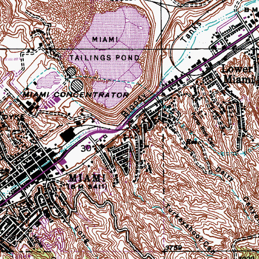 Topographic Map of Turkeyshoot Canyon, AZ