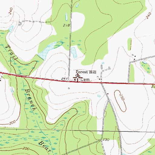 Topographic Map of Forest Hill Church, GA