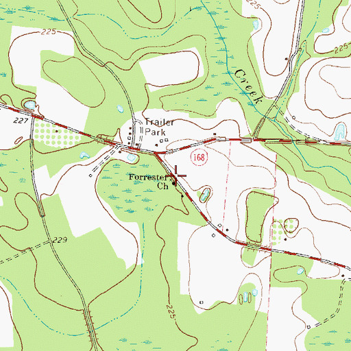 Topographic Map of Forrester Church, GA