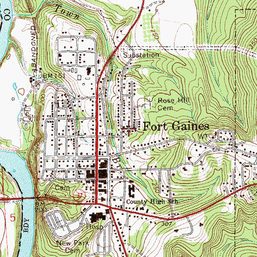 Topographic Map of Fort Gaines, GA