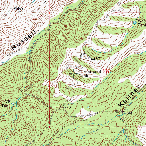Topographic Map of Turnaround Tank, AZ