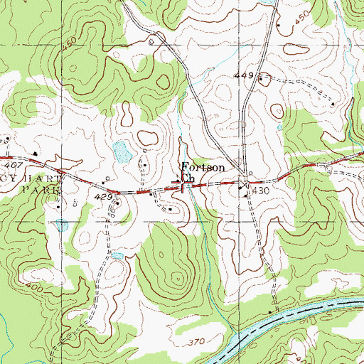 Topographic Map of Fortson Church, GA