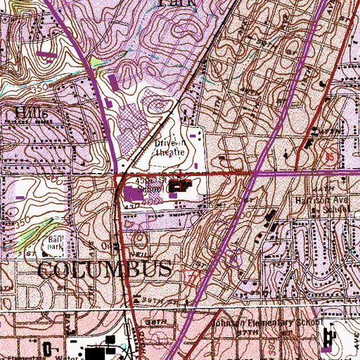 Topographic Map of Daniel Junior High School, GA