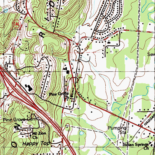 Topographic Map of Foster Hills, GA