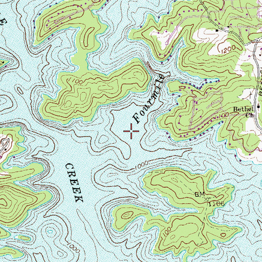 Topographic Map of Fourmile Creek, GA