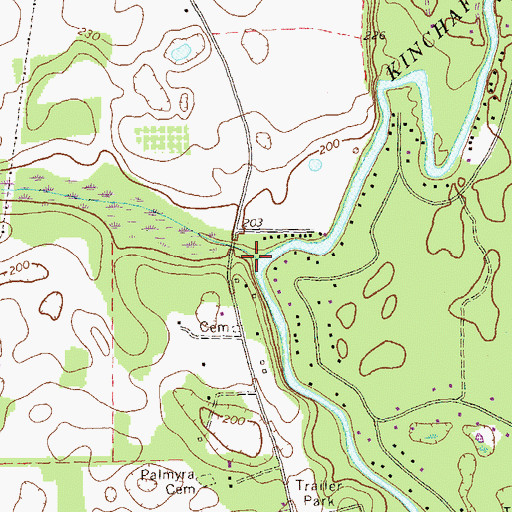 Topographic Map of Fowltown Creek, GA