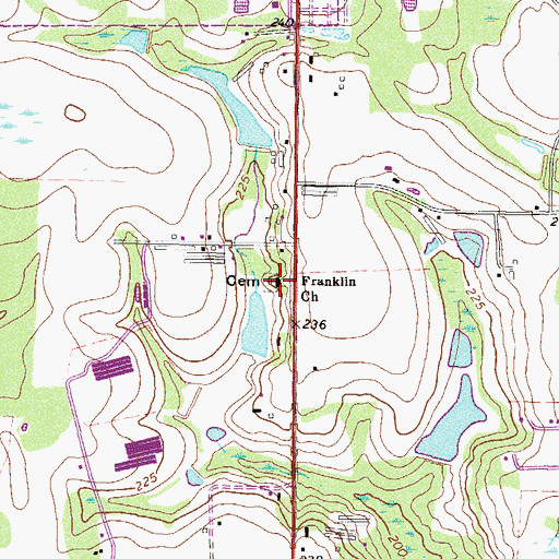 Topographic Map of Franklin Church, GA