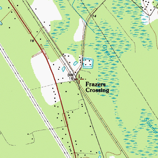 Topographic Map of Frazers Crossing, GA
