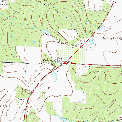 Topographic Map of Fredonia Church, GA