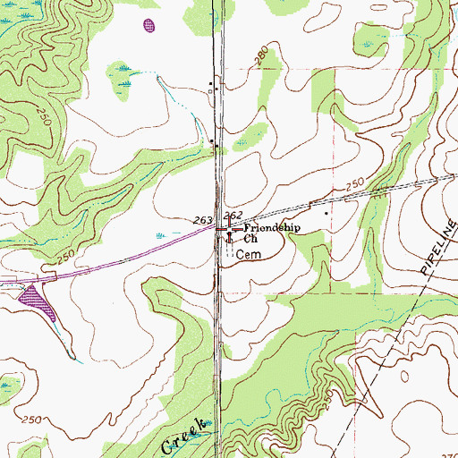 Topographic Map of Friendship Church, GA