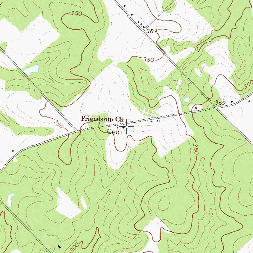 Topographic Map of Friendship Church, GA