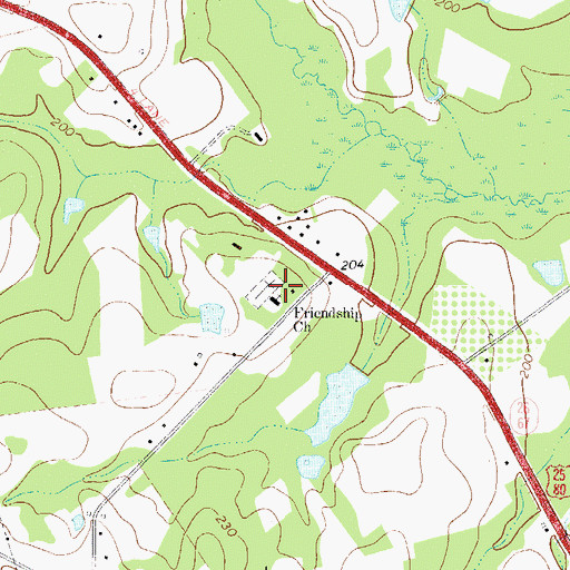 Topographic Map of Friendship Church, GA