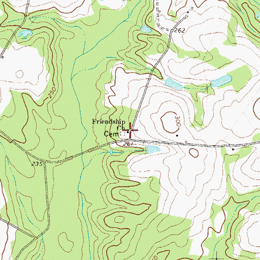 Topographic Map of Friendship Church, GA
