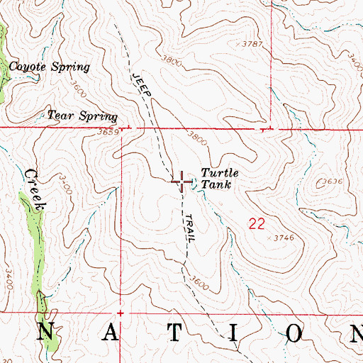 Topographic Map of Turtle Tank, AZ