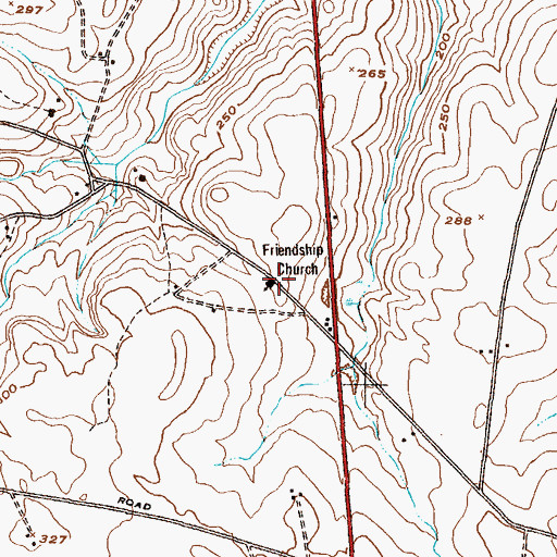 Topographic Map of Friendship Church, GA