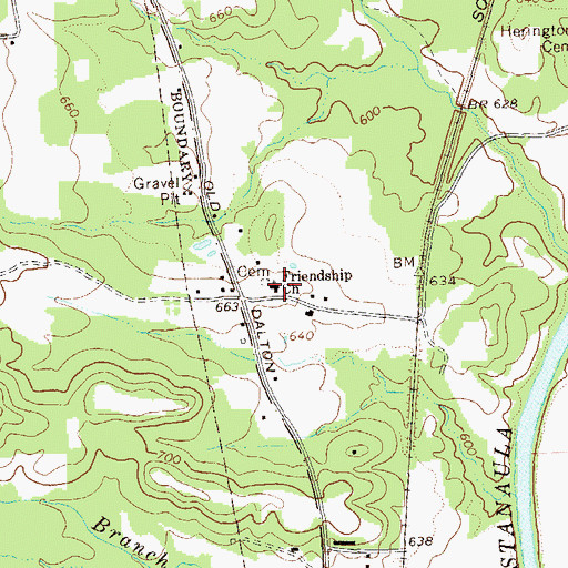 Topographic Map of Friendship Church, GA